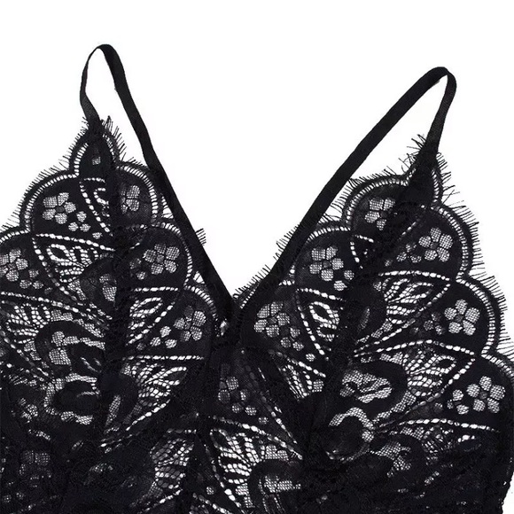 new. black lace fringe teddy - Picture 7 of 10